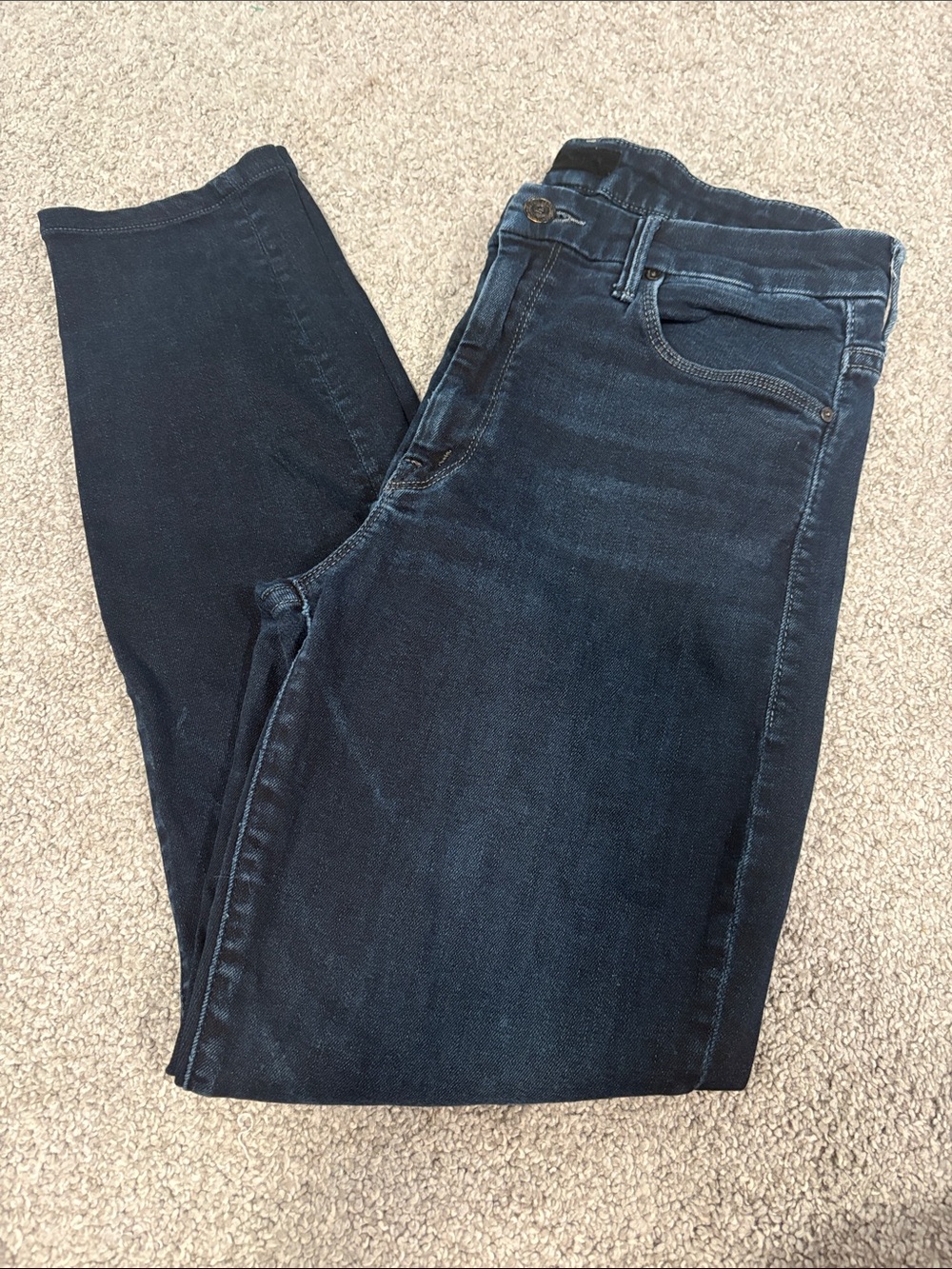 Mother High Waisted Looker Ankle Fray Jeans